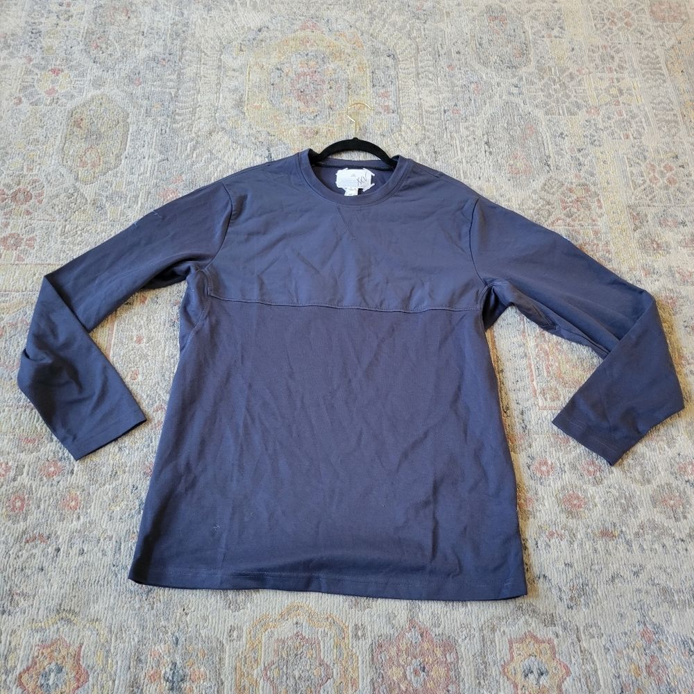 BNWT Blue Mens Golf Adidas Long sleeve Embroidered Top - Picture 3 of 16